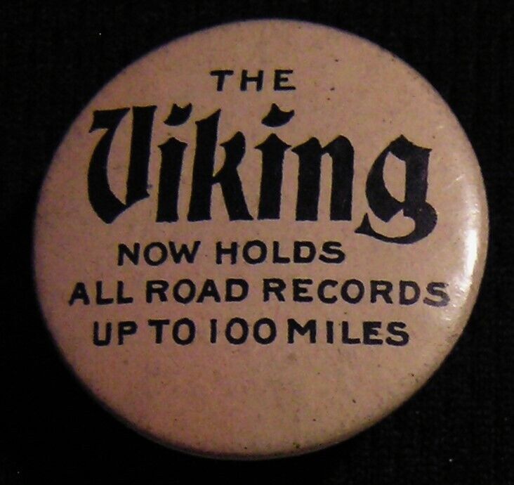 RARE 1890\'s THE VIKING BICYCLE ADVERTISING BUTTON STUD PIN