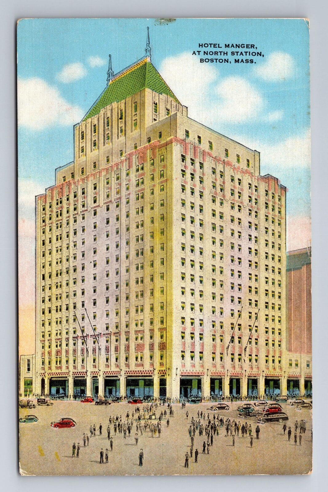 Boston MA-Massachusetts, Hotel Manger, Advertising, Vintage Souvenir Postcard