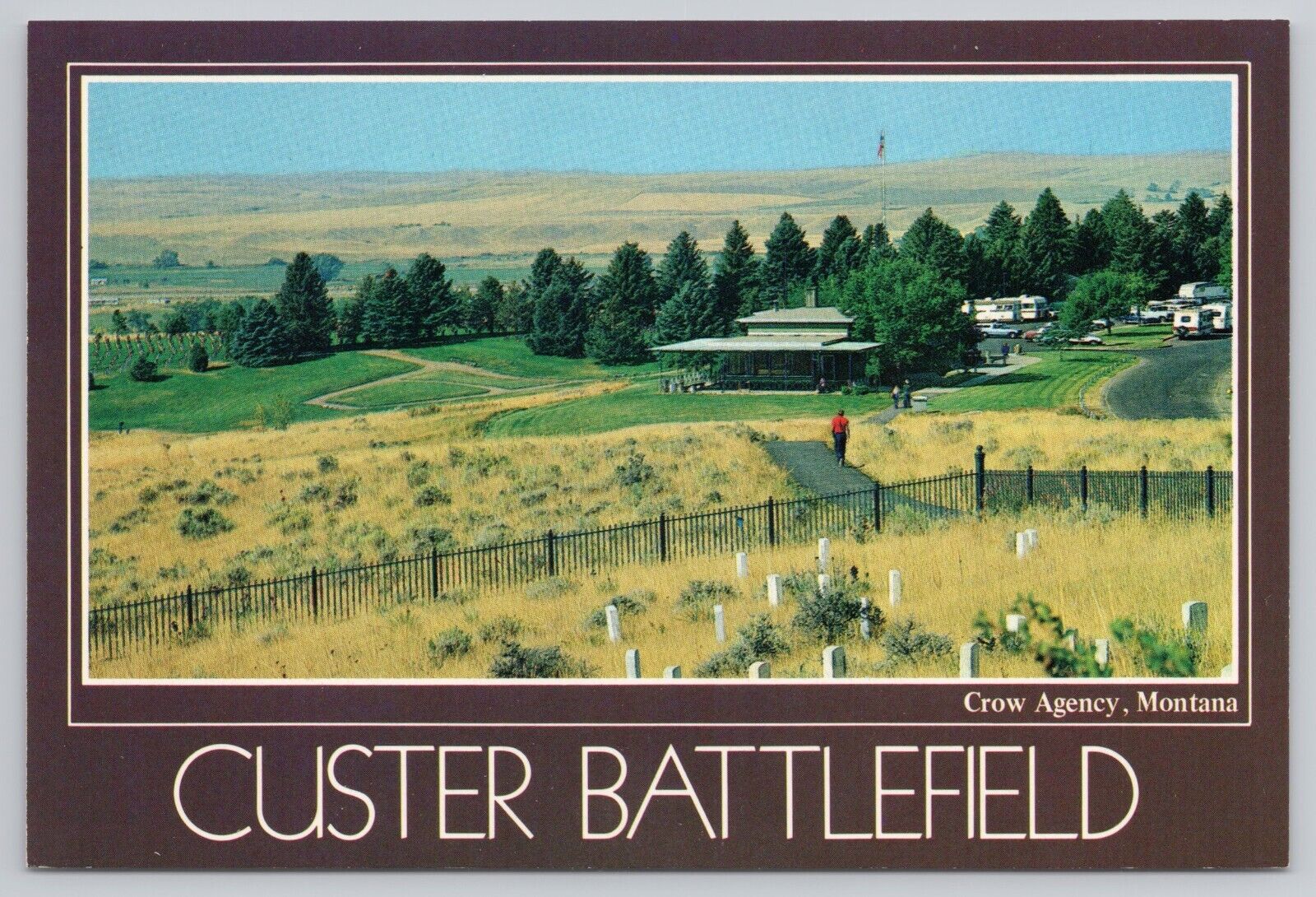 Crow Agency Montana, Custer Battlefield National Monument, Vintage Postcard