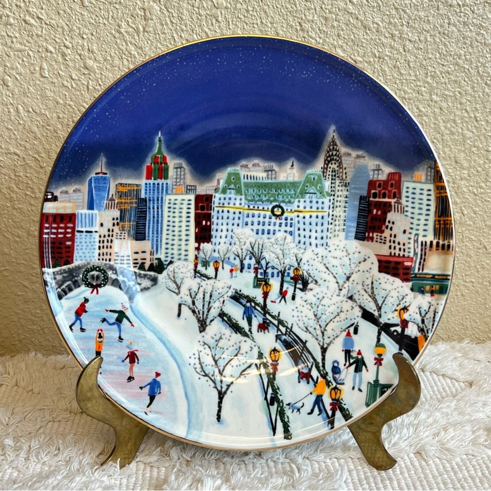 Anthropologie Holiday In The City Dessert Plate Christmas NYC New York City 2023