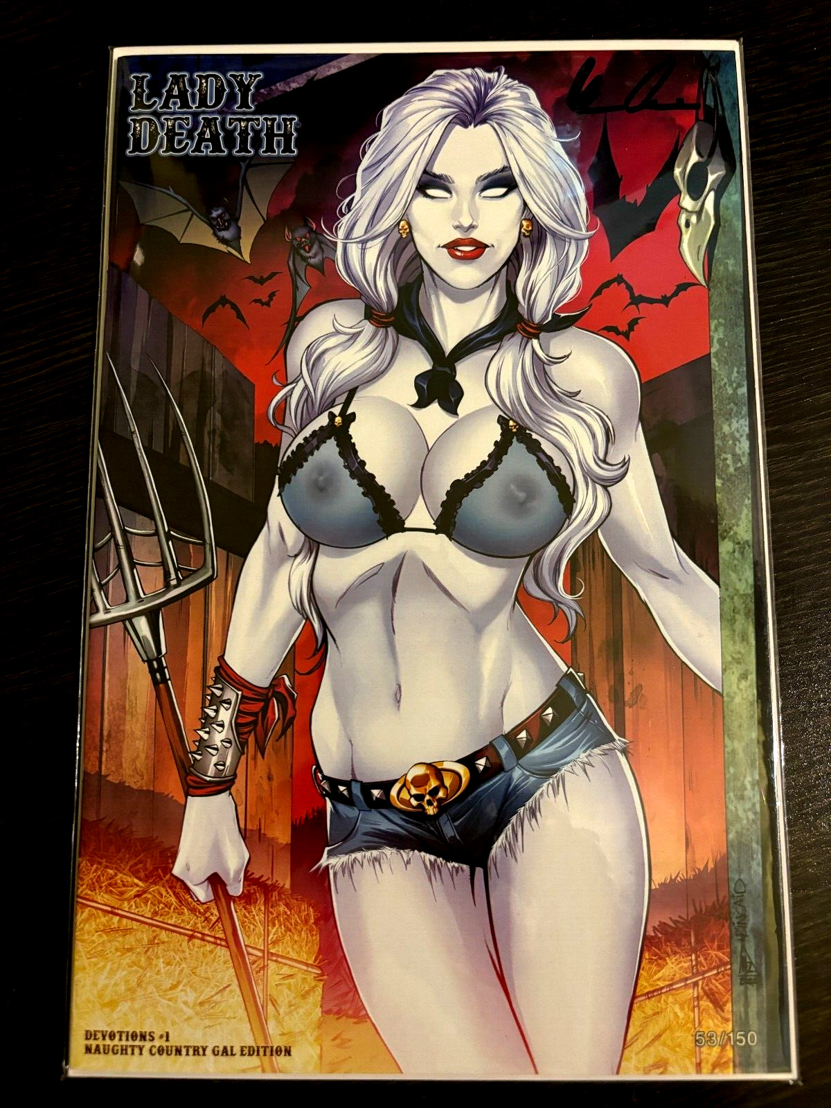 LADY DEATH #1 DEVOTIONS NAUGHTY EDITION NUMBERED SIGNED COA LTD 150 NM+