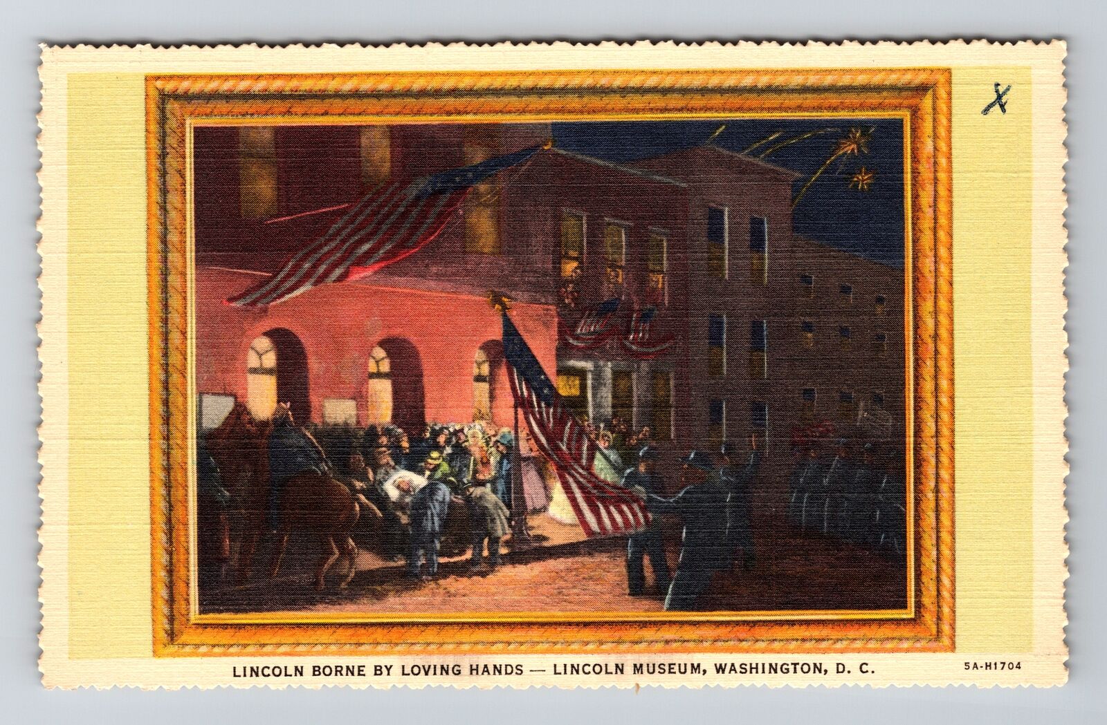 Washington D.C -, Lincoln Borne by Loving Hands, Vintage Postcard