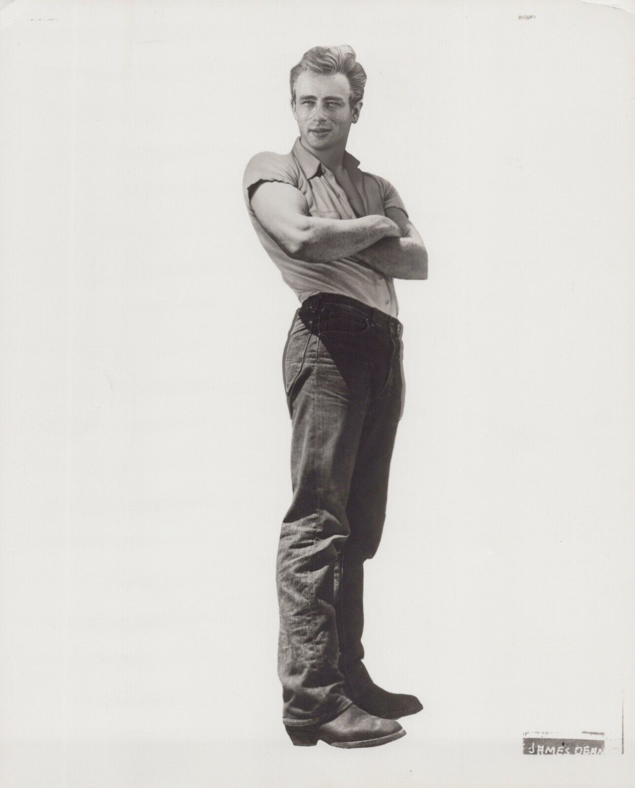 HOLLYWOOD LEGEND JAMES DEAN HANDSOME PORTRAIT 1950s ORIG VINTAGE Photo C38