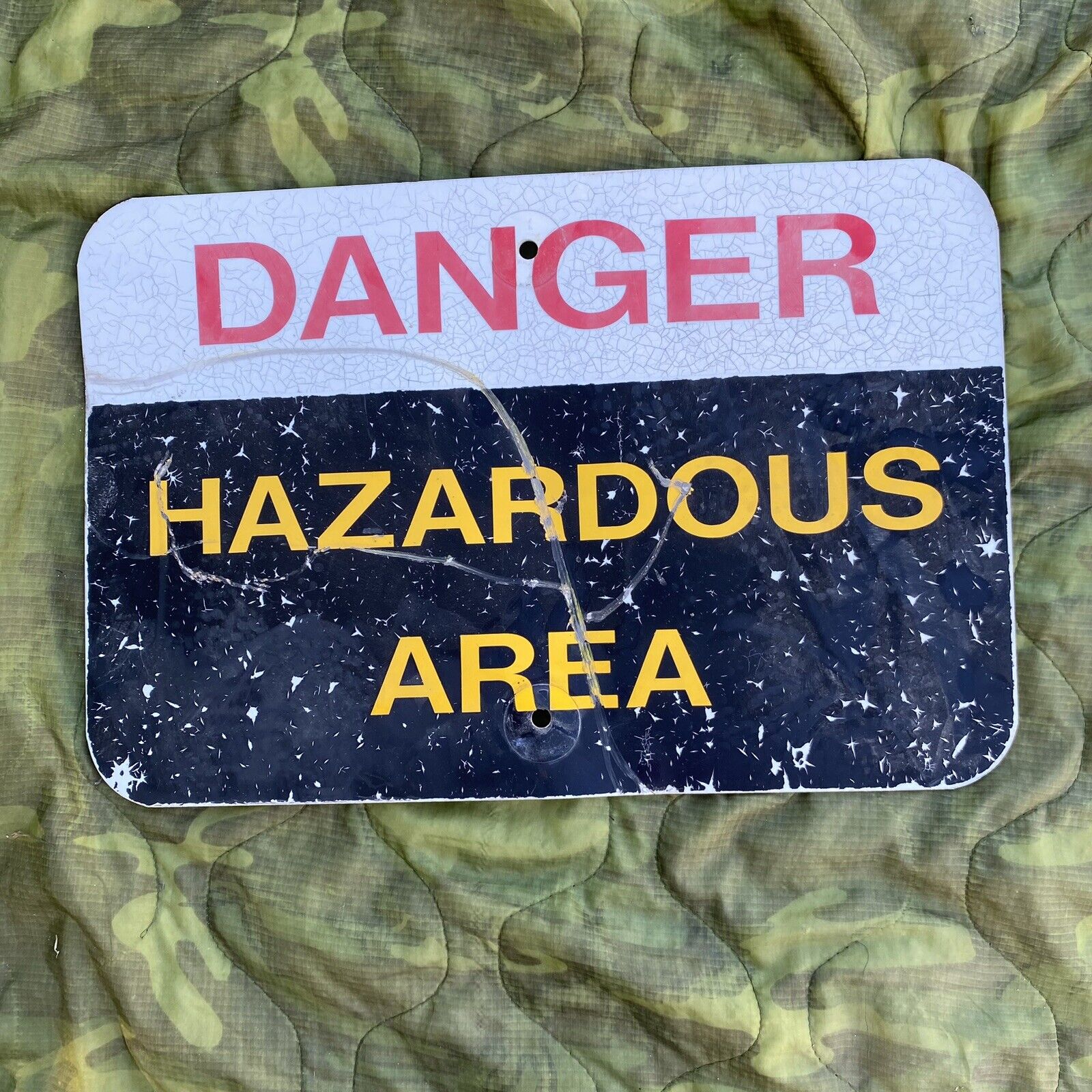 Vintage Danger Hazardous Area Metal Sign