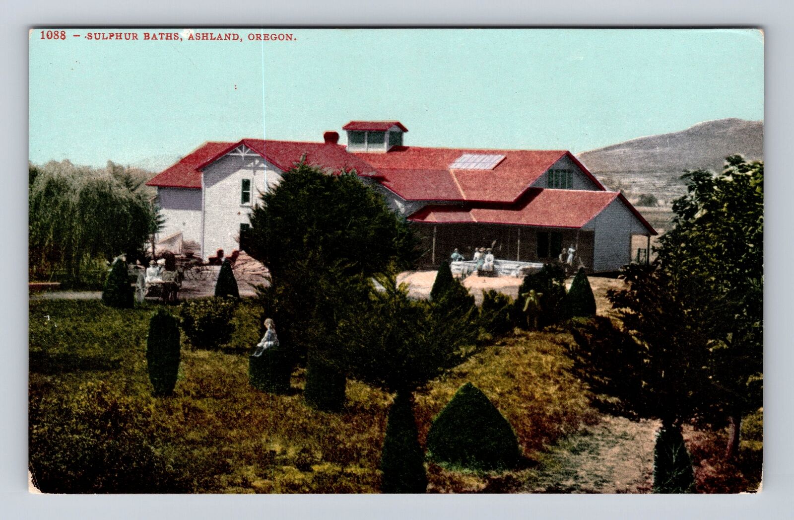 Ashland OR-Oregon, Sulphur Baths, Health, Holistic Vintage c1910 Postcard
