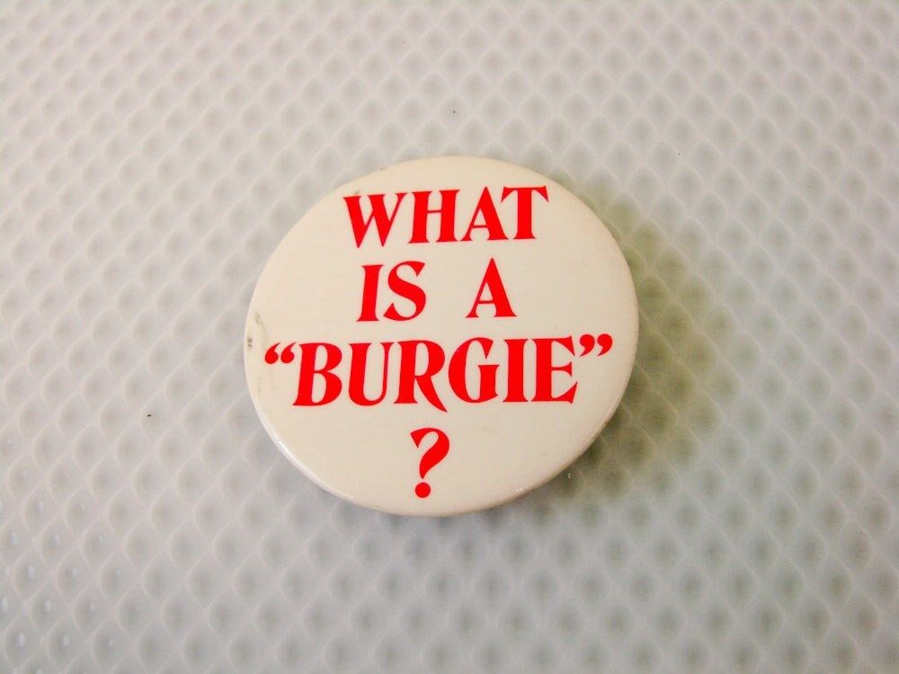 Vintage What is a Burgie? Pin Button Estate