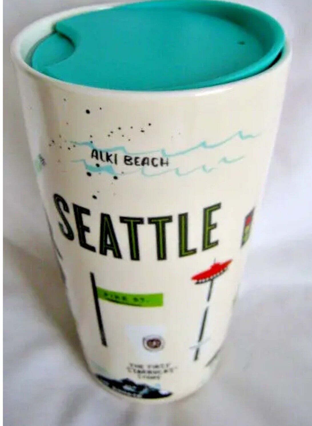 STARBUCKS Travel Tumbler SEATTLE Local Collection 2017 12 oz Double Wall Ceramic