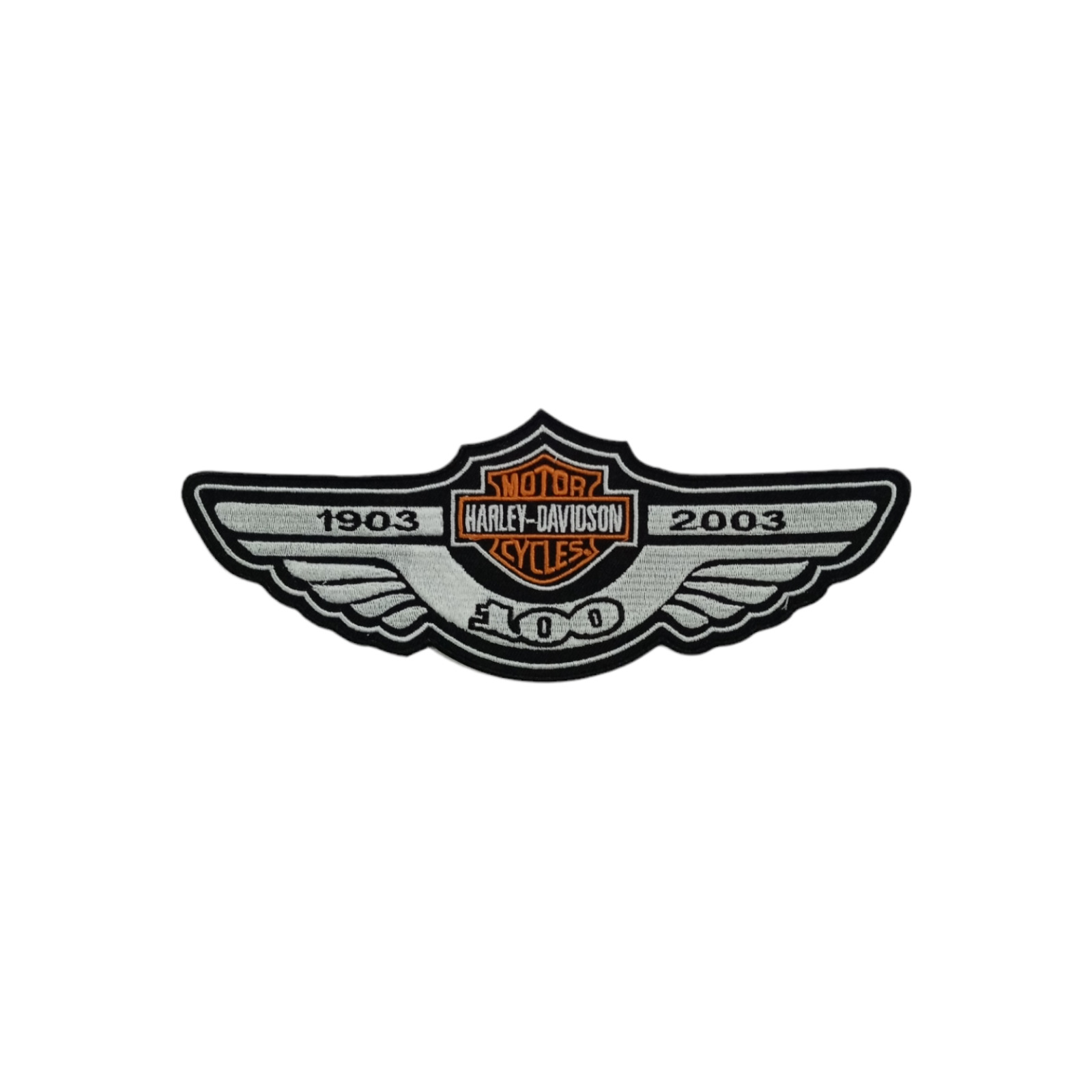 Harley Davidson Embroidery 100th Aniversary Logo Patch 1903-2003 Wings