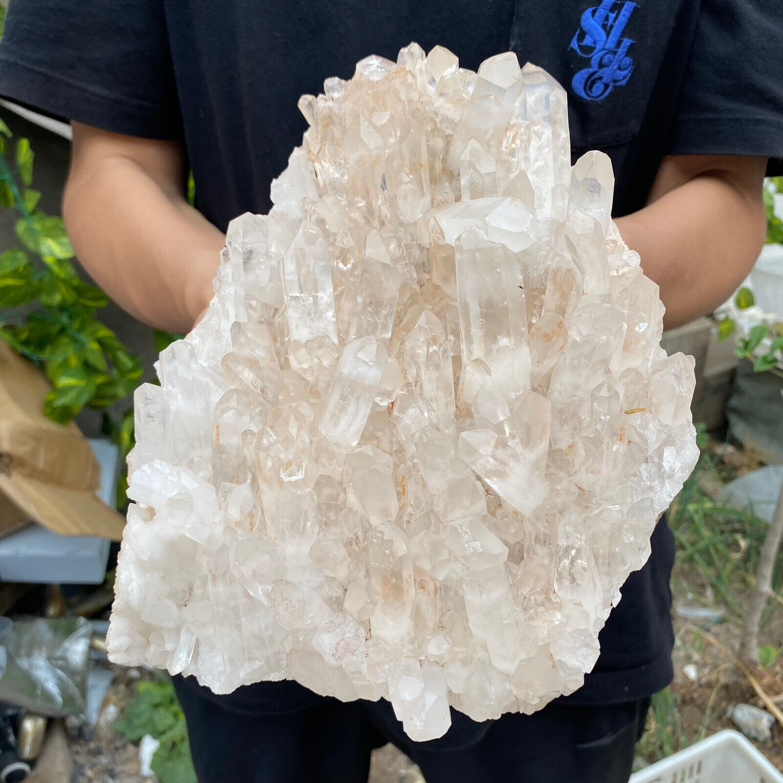10.9lb Large Natural White Clear Quartz Crystal Cluster Rough Healing Specimen