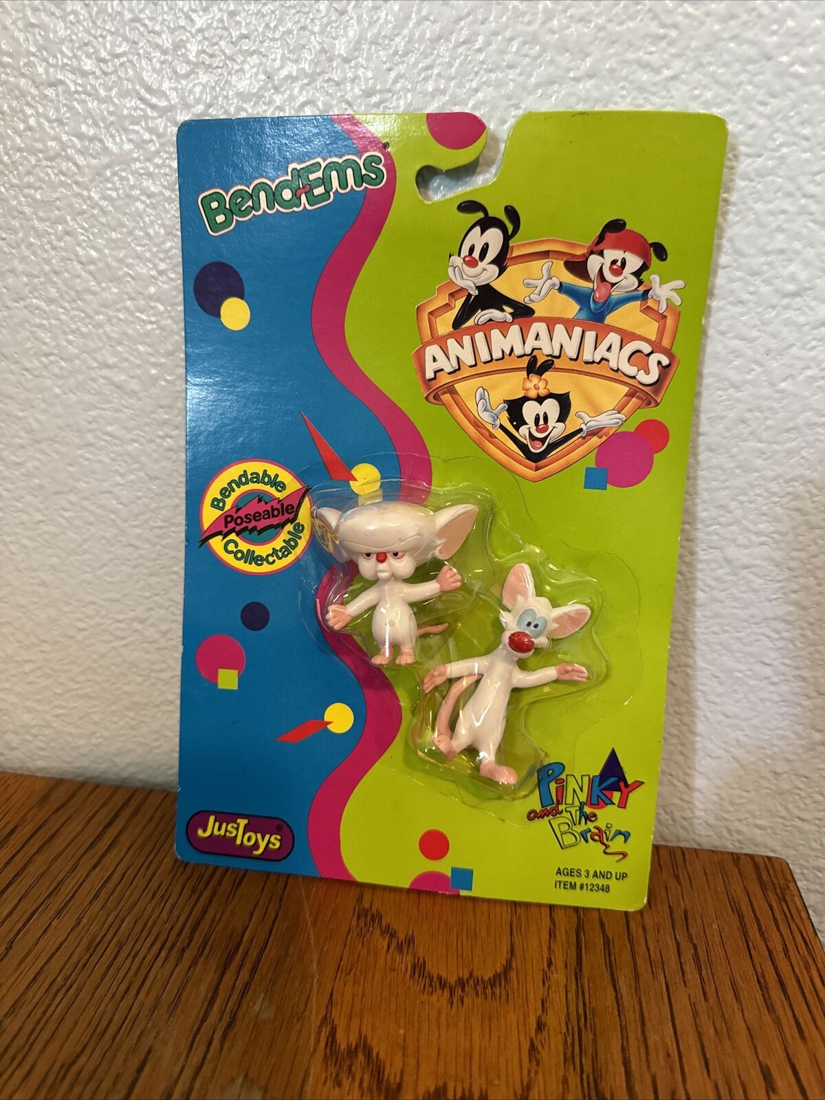 Pinky and the Brain BendEms Figures Vintage Unopened Animaniacs Justoys Rare