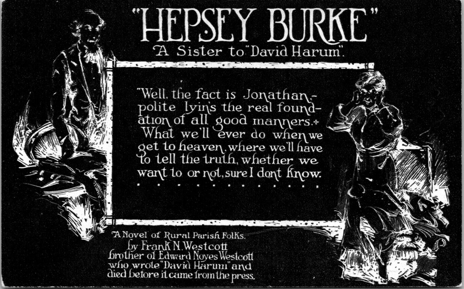 Hepsey Burke Frank N Westcott Rural Parish Folks c1915 Advertising postcard JP9