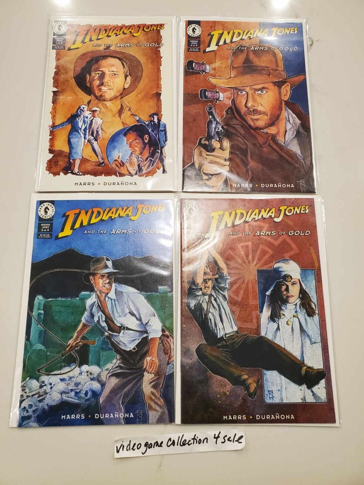 Indiana Jones And The Arms Of Gold #1-4 Comic Lot Set 1 2 3 4 Complete 1994
