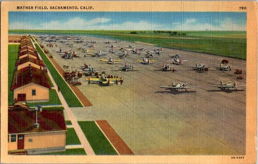 Vintage Postcard Mather Field Sacramento CA California 1944                H-356