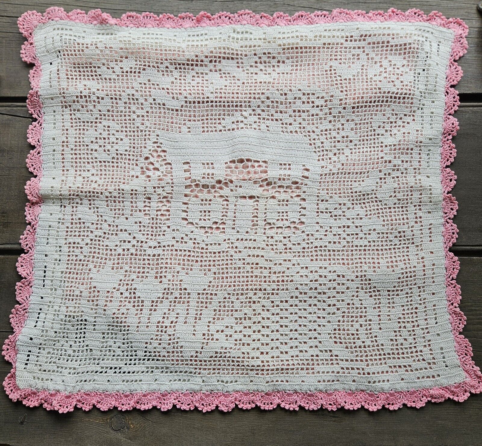 Large Vintage Figural Lace Pillow Cover Crochet Trim Sham Fat Quarter Fabric Lot