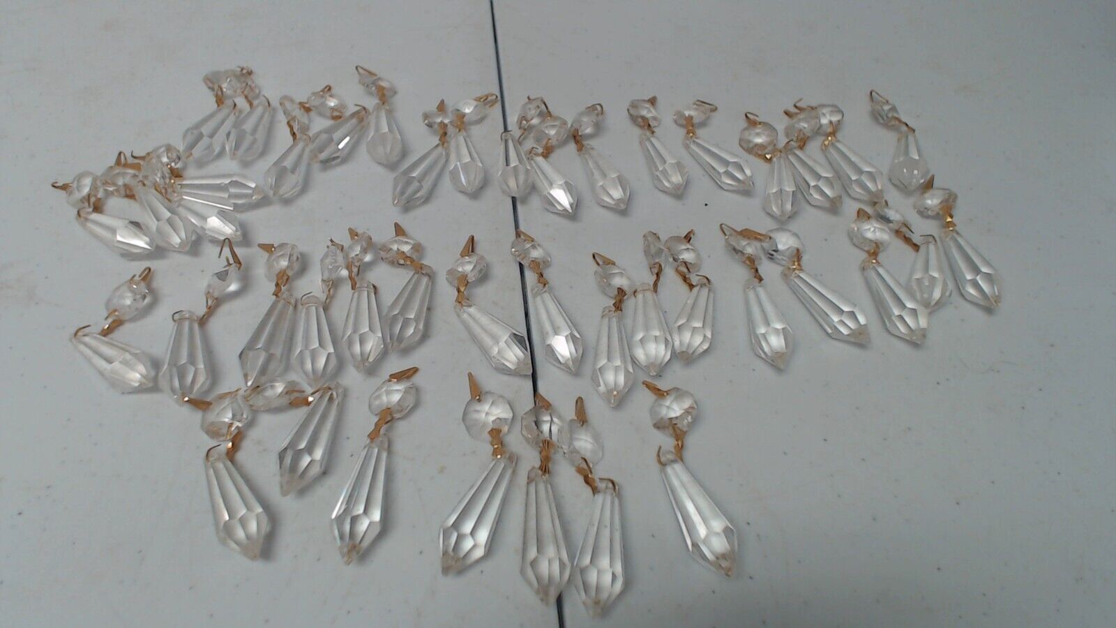 43 Vintage Small Icicle Chandelier Crystals Prisms 1 1/2\