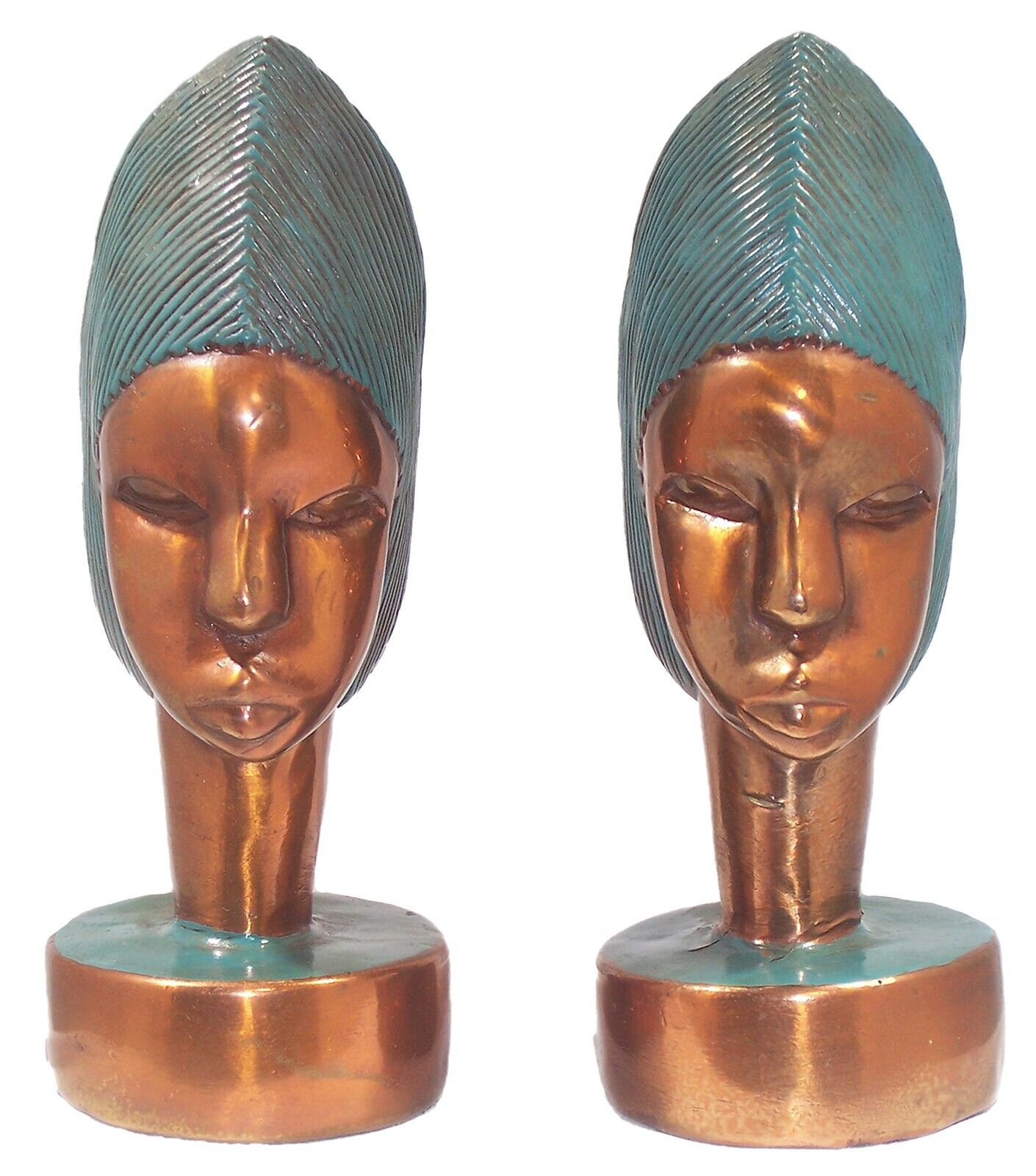 Vtg./Antique Marion Bronze Nubian Bookends / Figures, Hand Crafted, 9” High