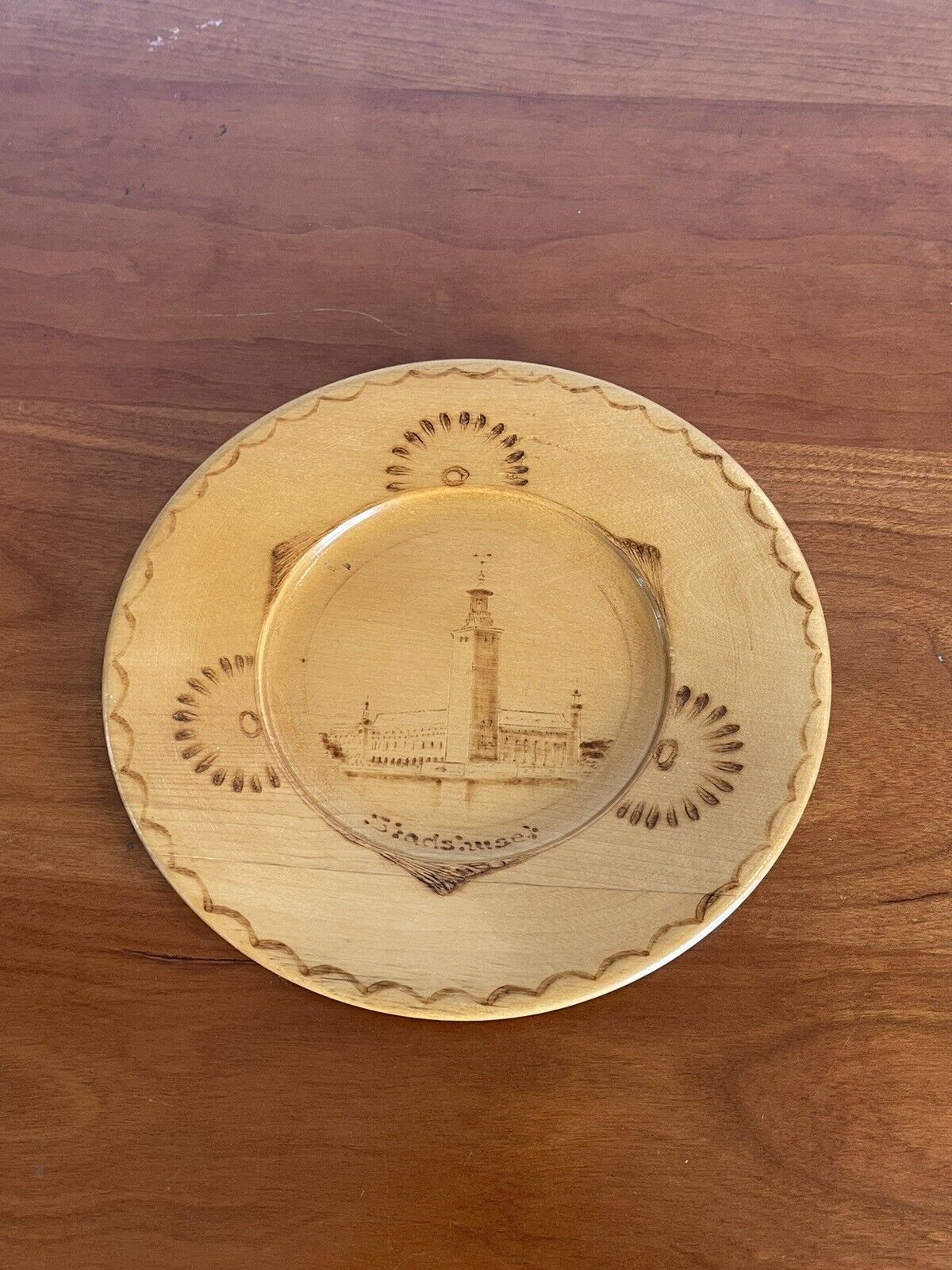 Vintage Small Swedish wooden plate 