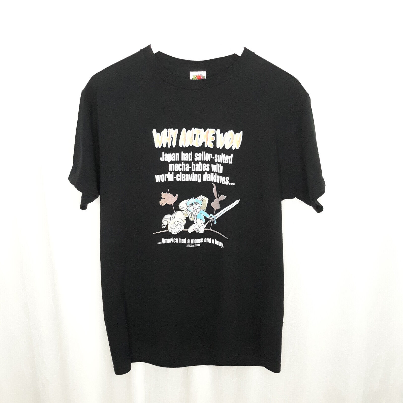 Aaron Williams 2007 Why Anime Won Black Graphic T-Shirt Cotton Size M Pre-Owned