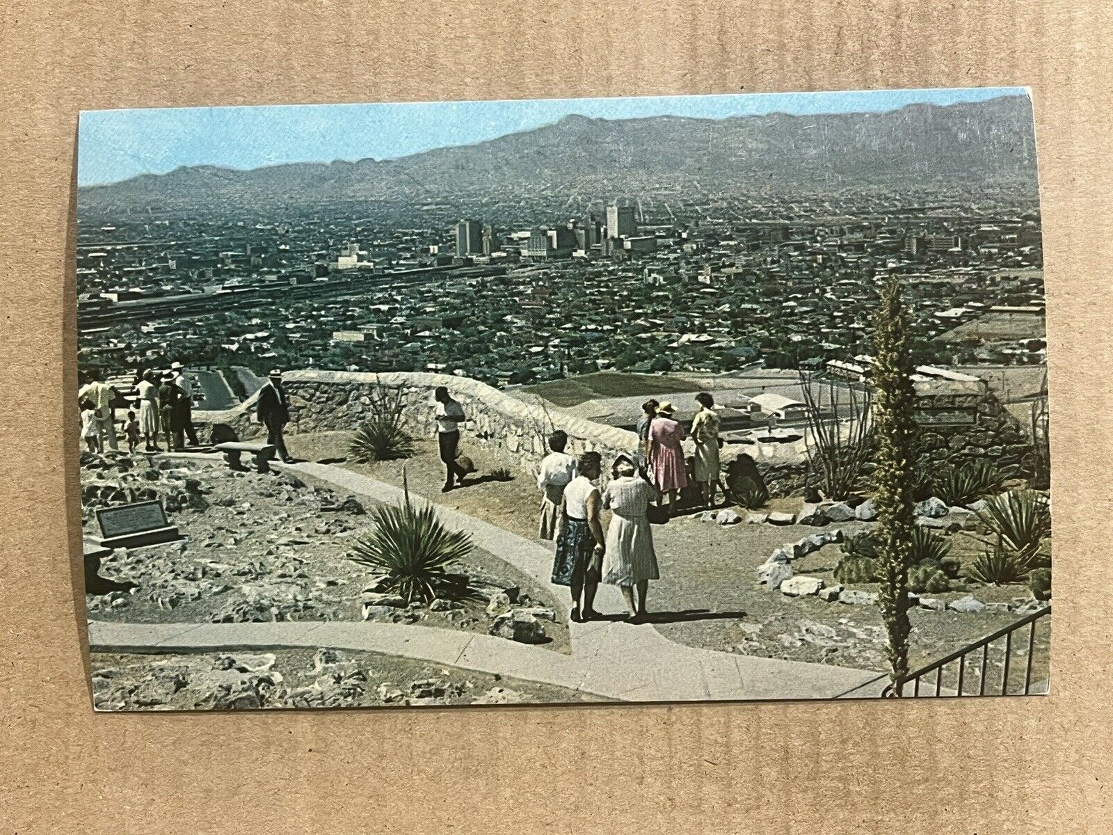Postcard El Paso TX Texas Downtown Aerial View Scenic Drive Vintage PC