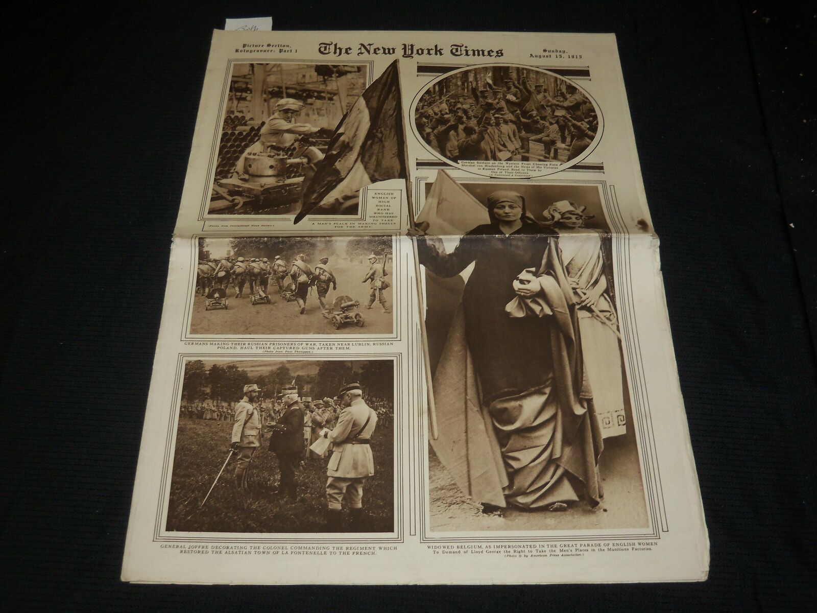 1915 AUGUST 15 NEW YORK TIMES PICTURE SECTION - FIRST WAR GAMES - NP 5487