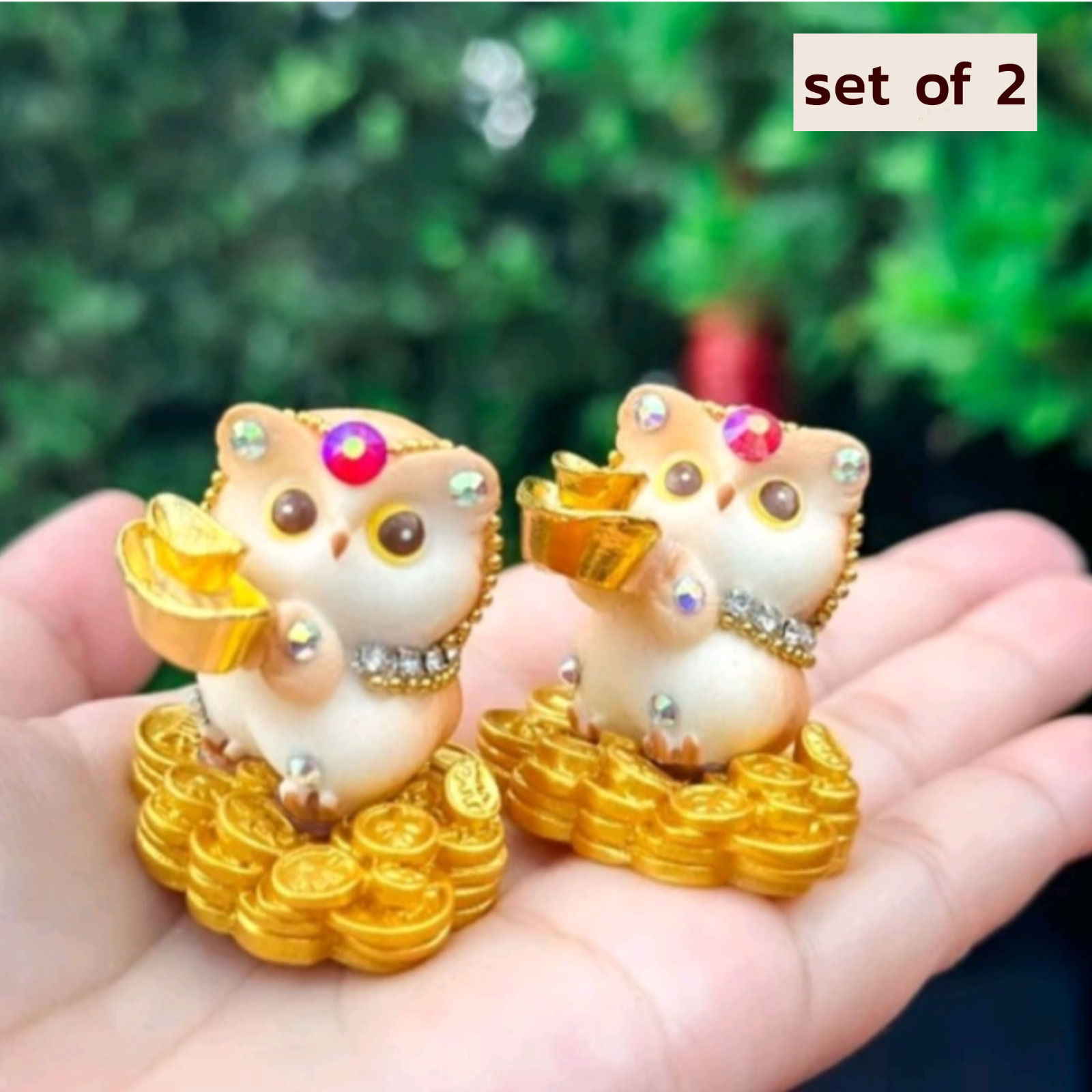 Owl Worship to Hindu Goddess Lakshmi Vehicle Thai Amulet Home Ornament Handmade