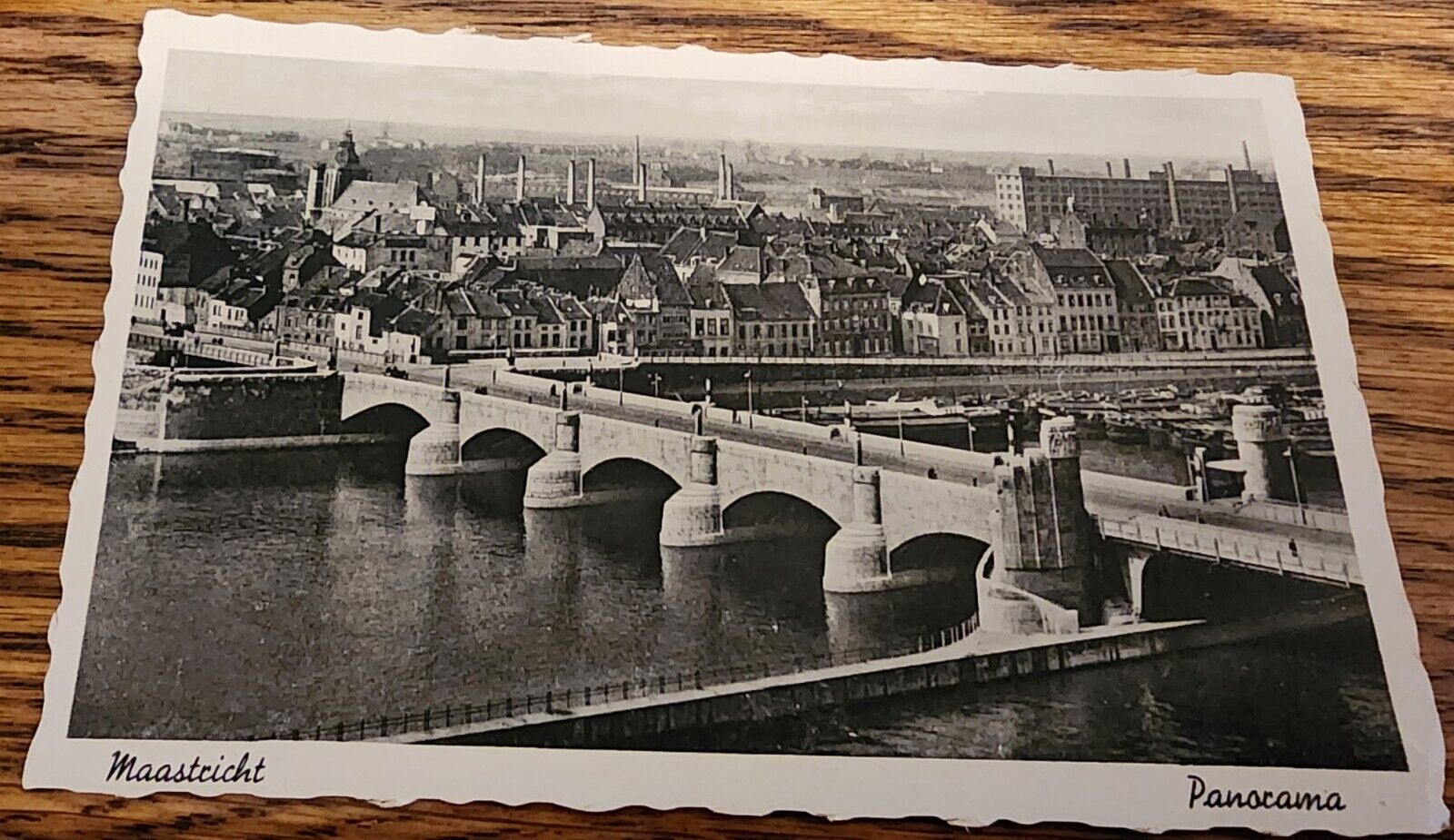 Vintage Unmailed Maasticht Netherlands Scalloped edge Postcard Panorama