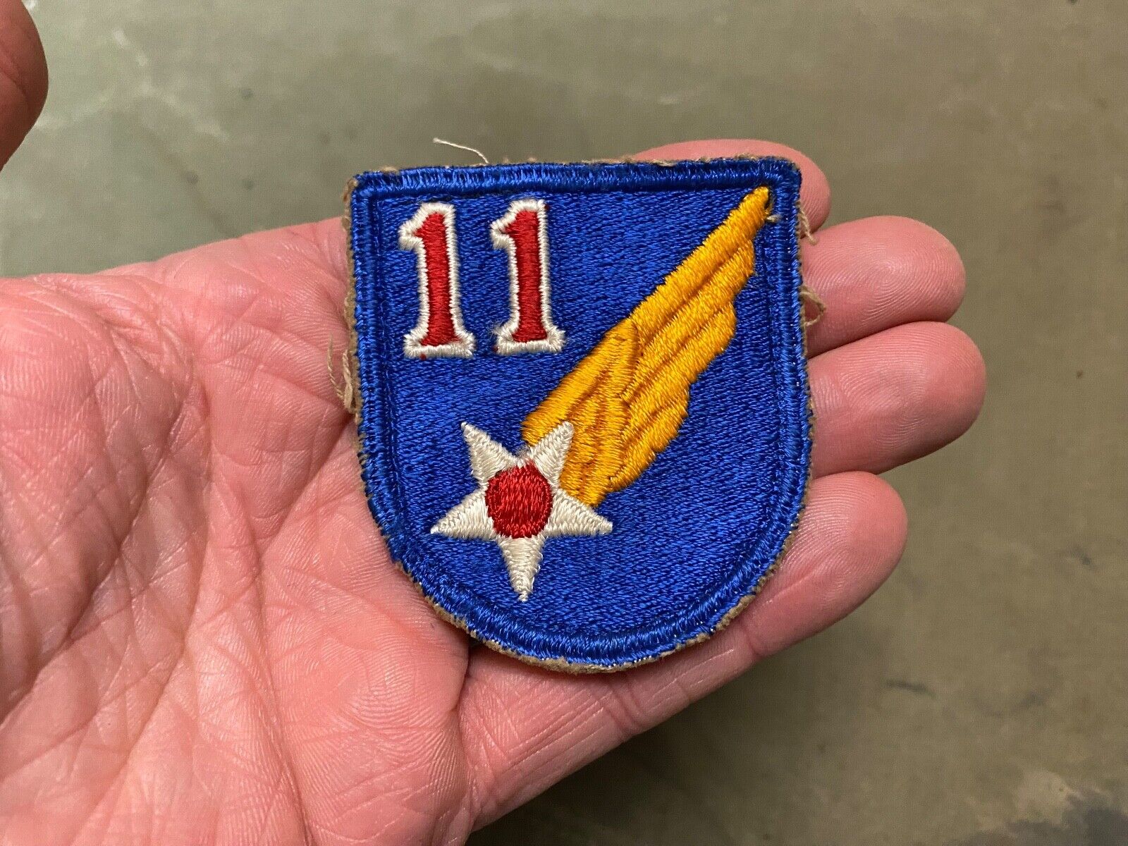 ORIGINAL WWII US 11TH AIR FORCE AAF SLEEVE INSIGNIA PATCH