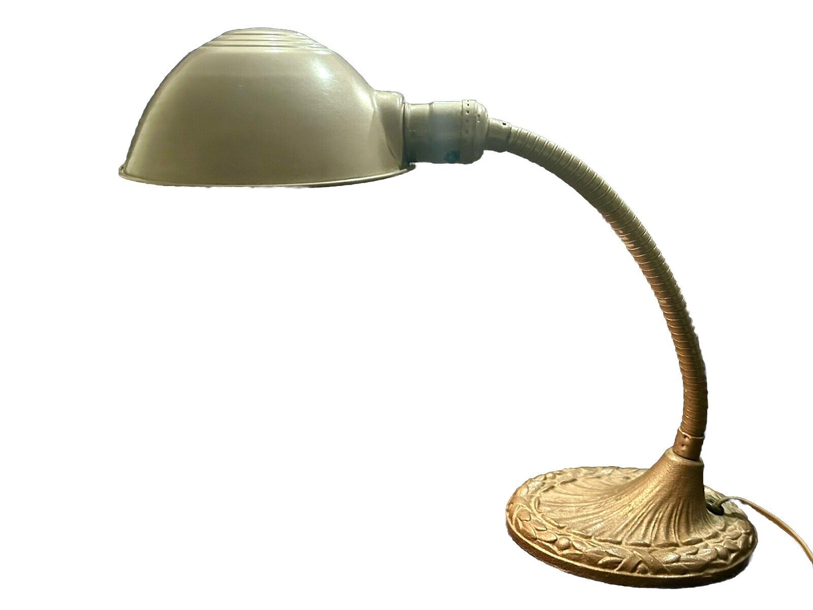 Vintage 1920s Style Industrial DESK LAMP Cast Iron Art Deco Gooseneck Works