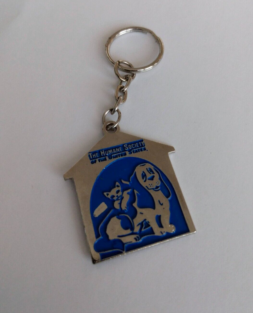 The Humane Society of the United States Silvertone Blue Doghouse Keyring