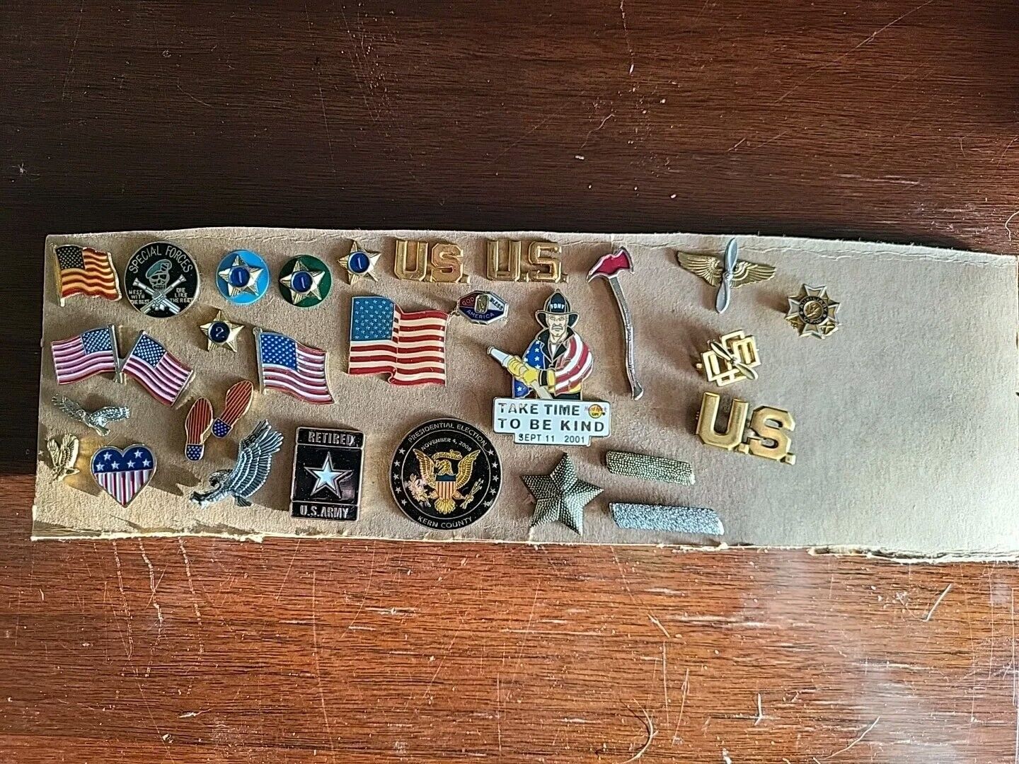 Patriotic America 28 Pin Lot (Military, Flags, Firefighter, Boy Scout, Eagle)