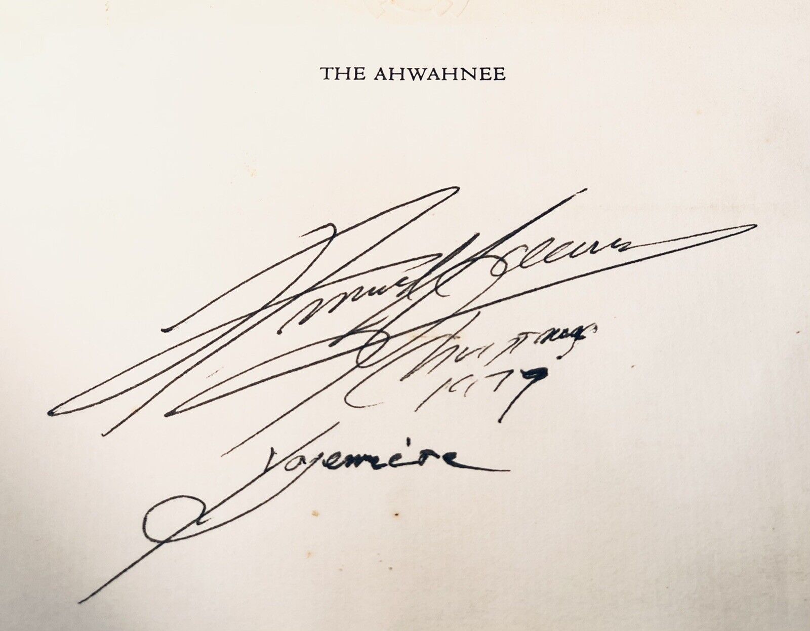 Ansel Adams Authentic Autograph 1979 Yosemite