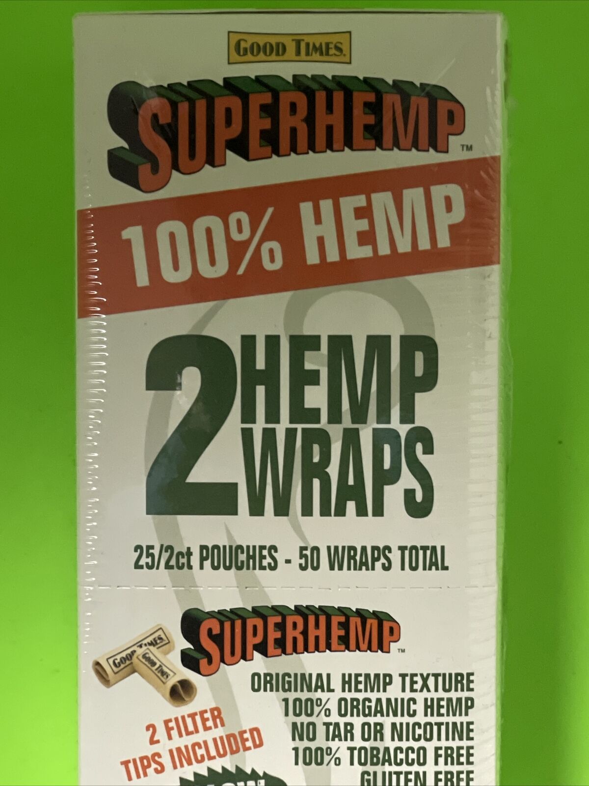 FREE GIFTS🎁Good😊Times👍SuperHemp 50 Super High Quality Hemp🍁Rolling🔥Papers💨