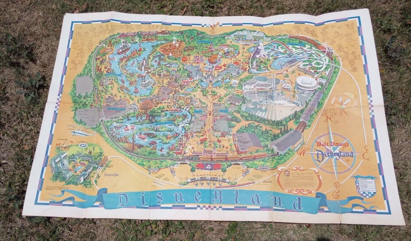 1966 Disneyland Map. 30x43 Appx, Nice Shape