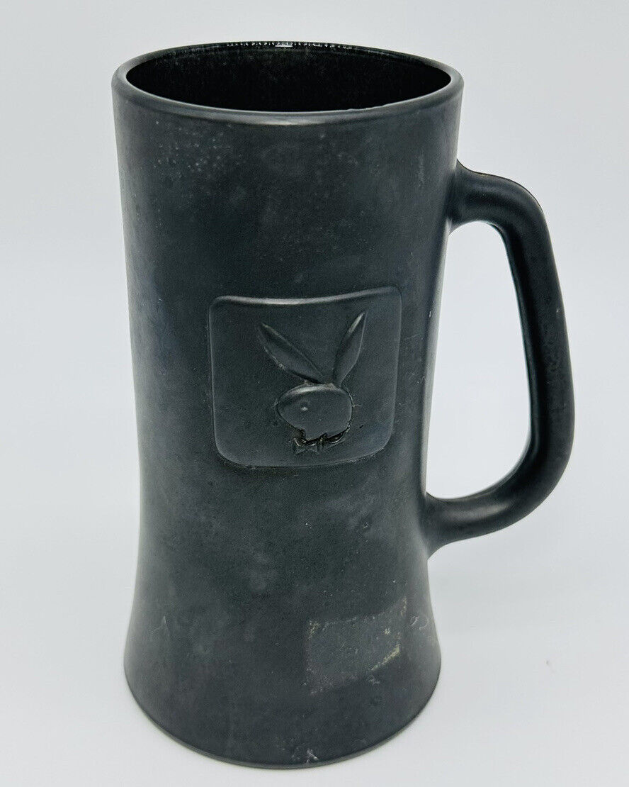 Playboy Bunny Vintage 1960\'s Grey Frosted Glass Beer Stein Mug