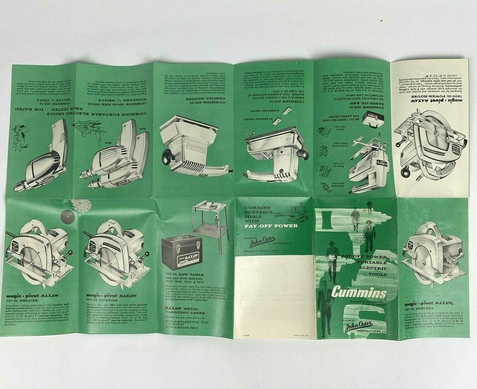 1959 Cummins Brochure Portable Electric Power Tools Maxaw 20 3/4\