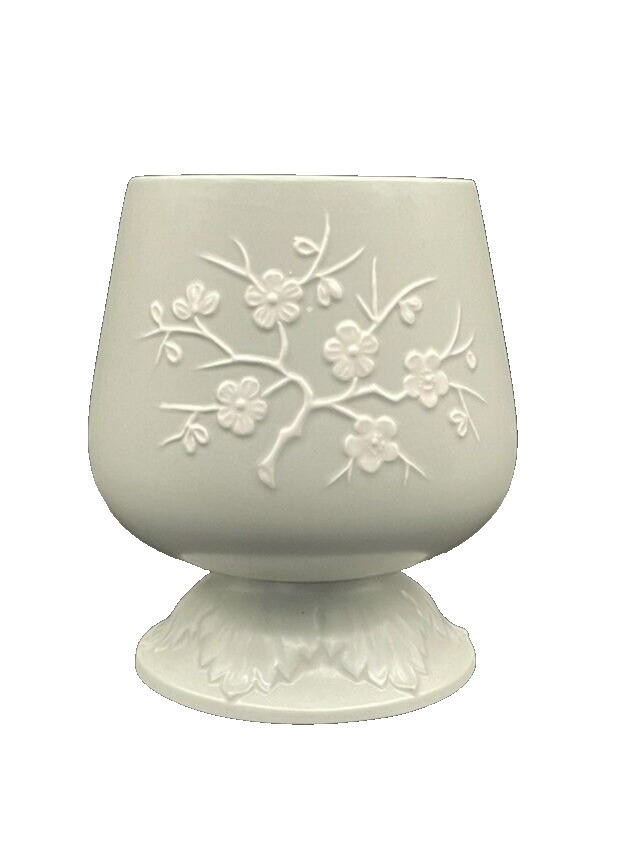 Rare Copeland Spode England Mint Green White Geisha Cherry Blossom Bouquet Vase
