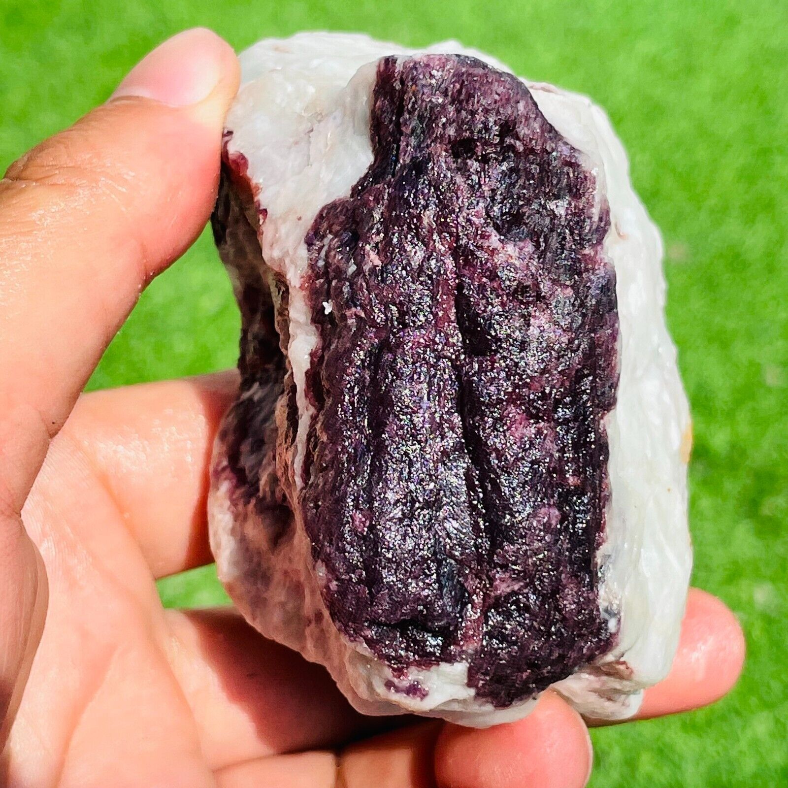 415g Natural Pink Purple Tourmaline Quartz Crystal Mineral Rough Specimen