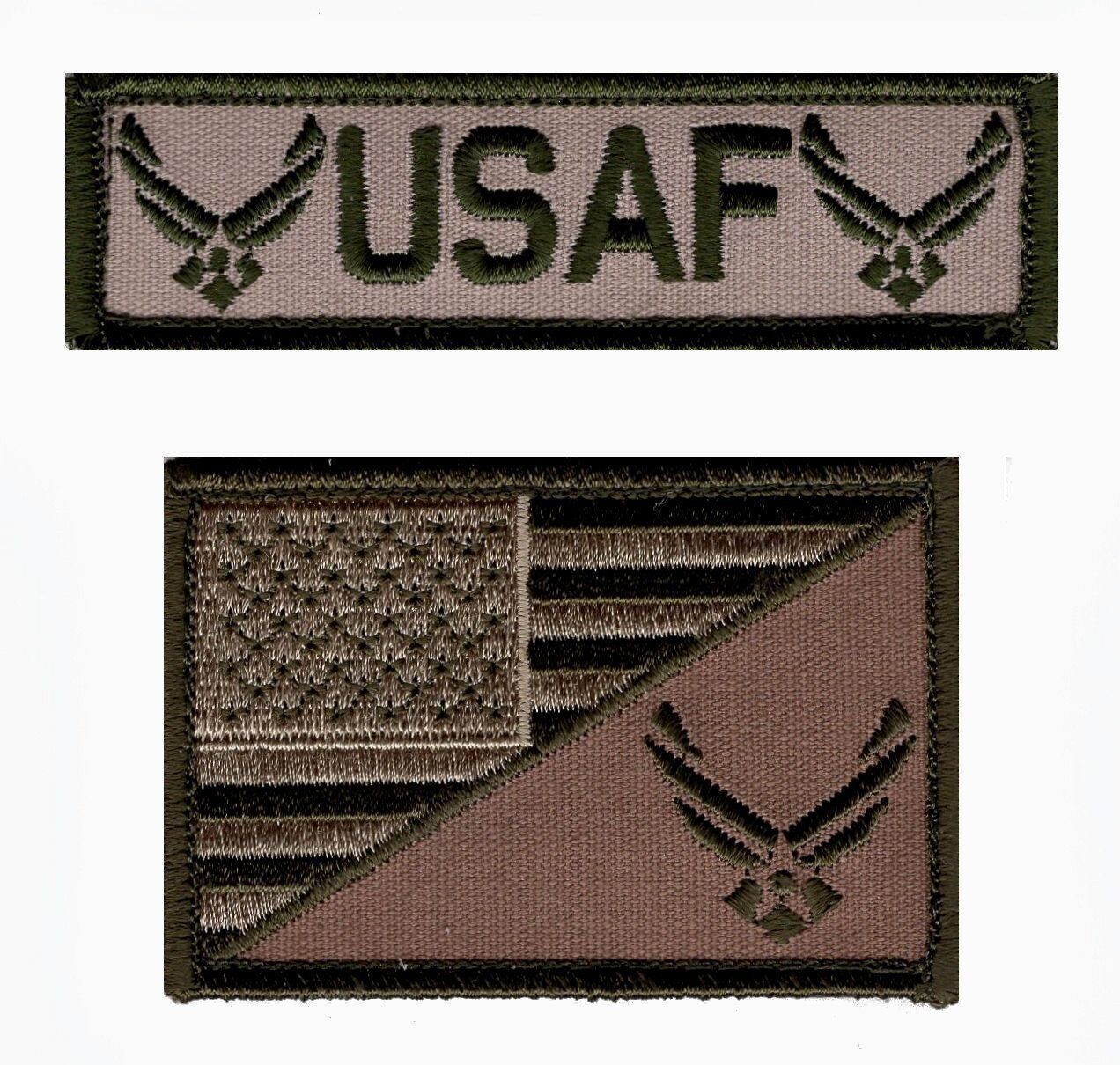 USAF USA Flag USA Air force Logo Embroidered Hook patch BUNDLE