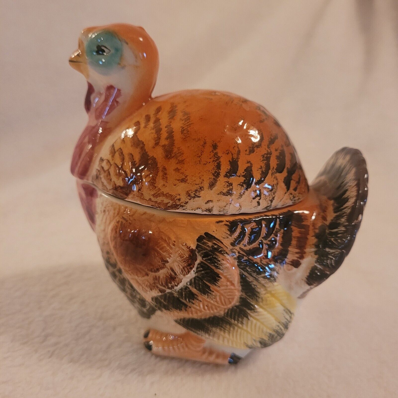 Vintage Morikin Ceramic Turkey Salt Or Pepper With Removable Top For Jelly READ