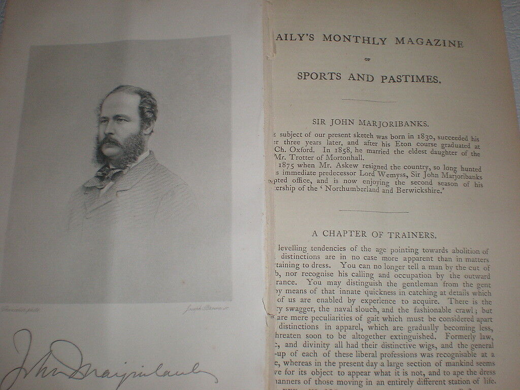 Photo article John Marjoribanks Master Northumberland & Berwickshire Hunt 1877