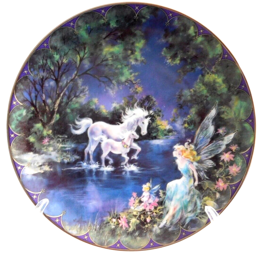 Fairyland Series Unicorn & Fairy Artisan Plate Dazzling Beginnings by Mimi Jobe