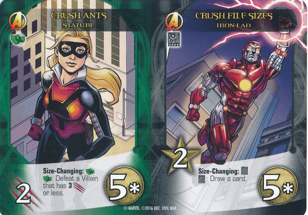 STATURE Upper Deck Marvel Legendary IRON LAD CRUSH ANTS/CRUSH FILE SIZES DUAL