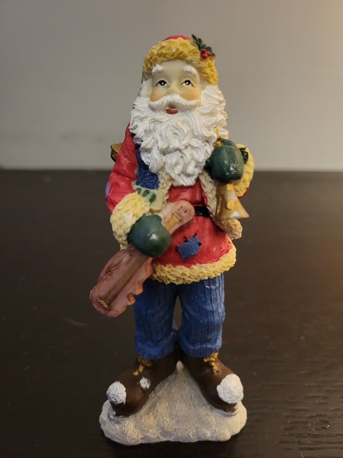 Porcelain/Ceramic Decorative Santa Claus With Violin Figurine Christmas