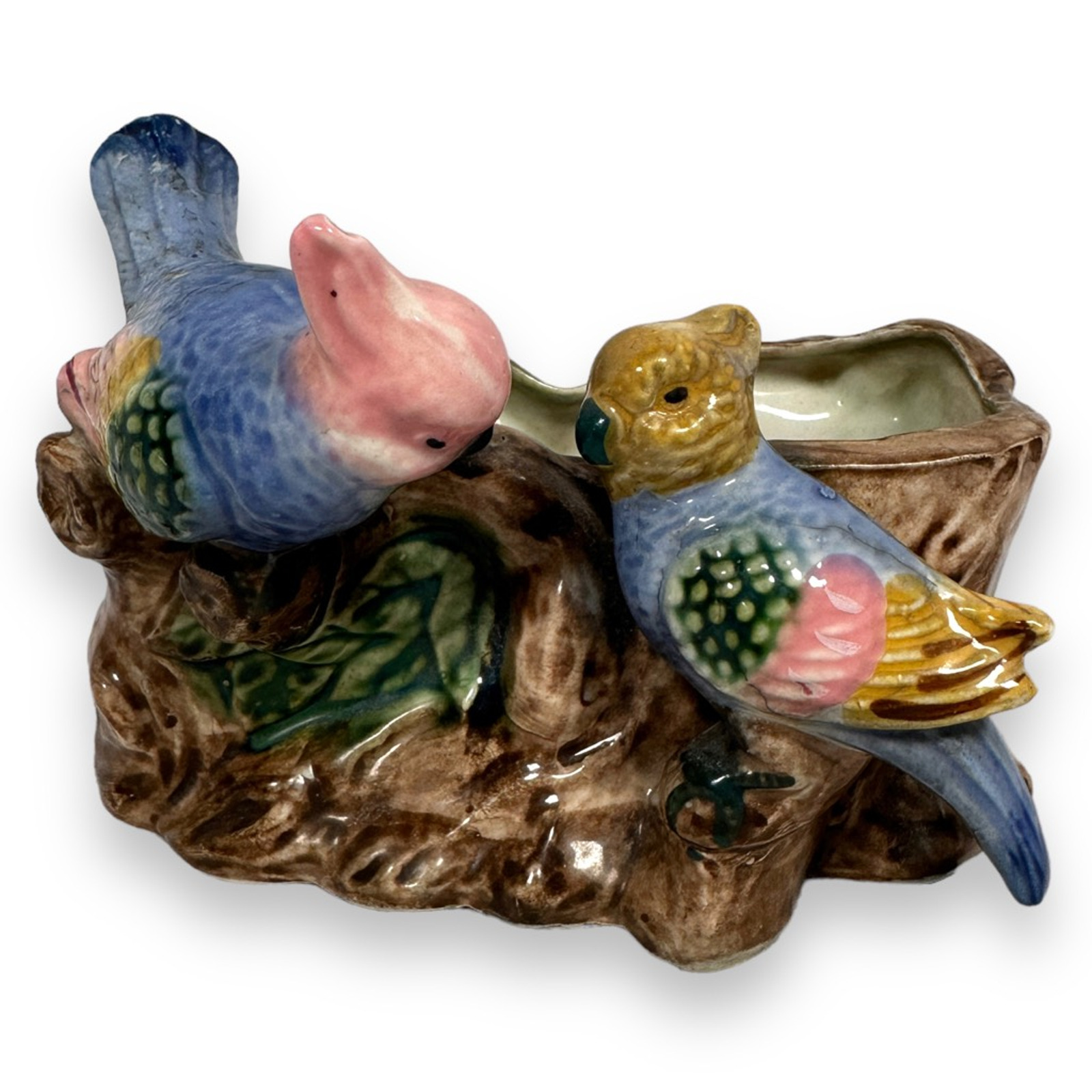 Vintage Cockatoo Parrot Bird Ceramic Planter Boho Occupied Japan Rare 6\