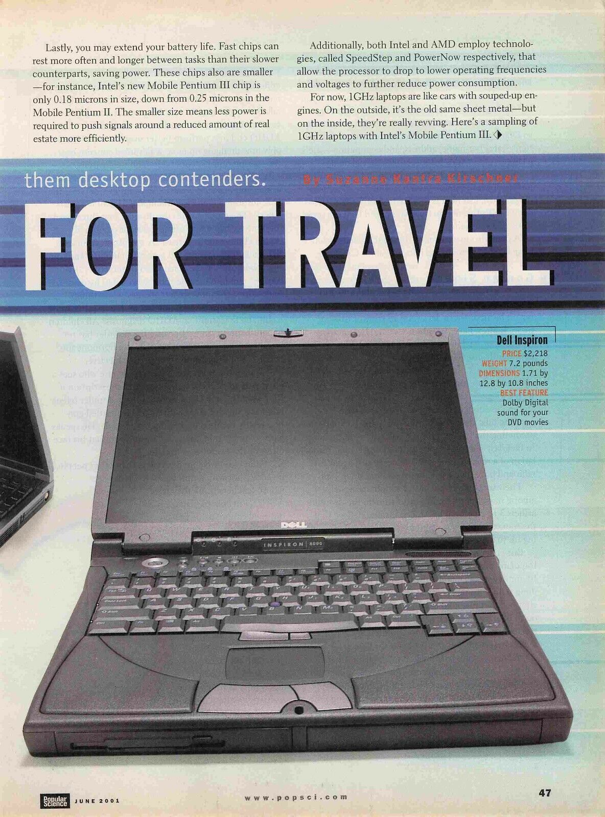 Dell Inspiron Laptop $2218 Y2K 2000S Vtg Print Ad 8X11 Wall Poster Art