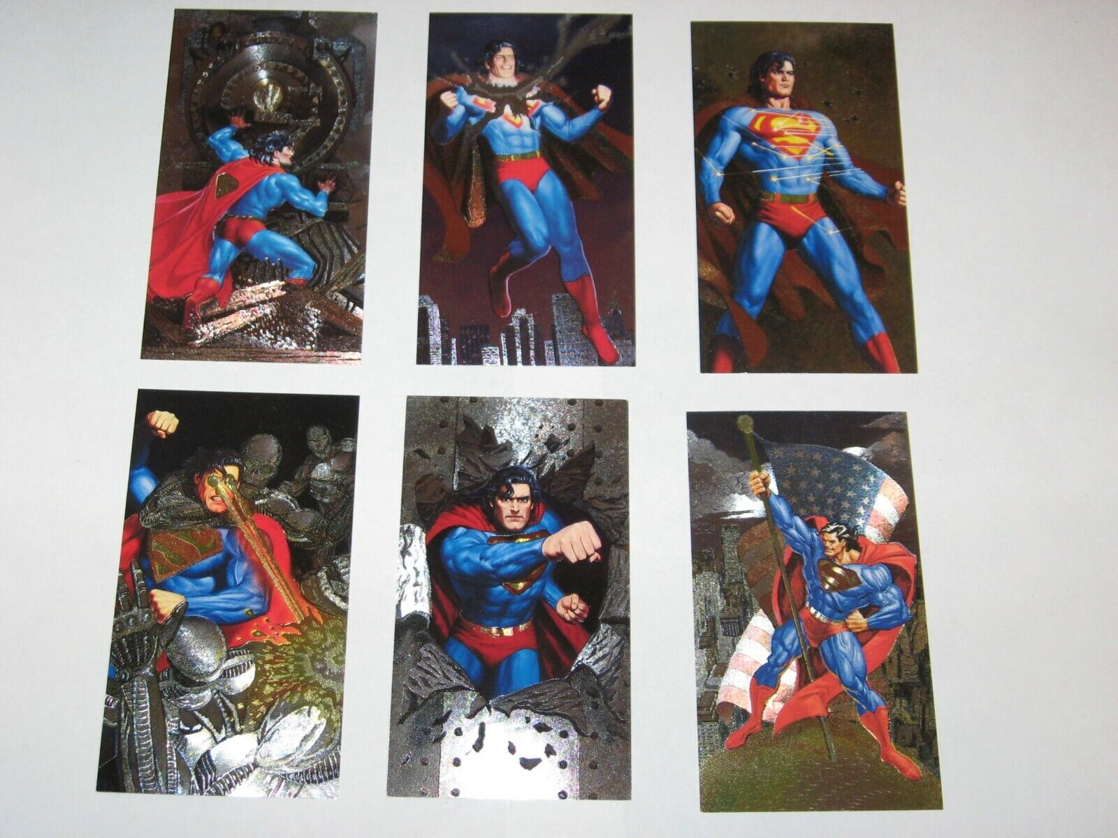 1994 SUPERMAN MAN OF STEEL PLATINUM COLLECTORS SPECTRA ETCH FOIL 6 CARD SET