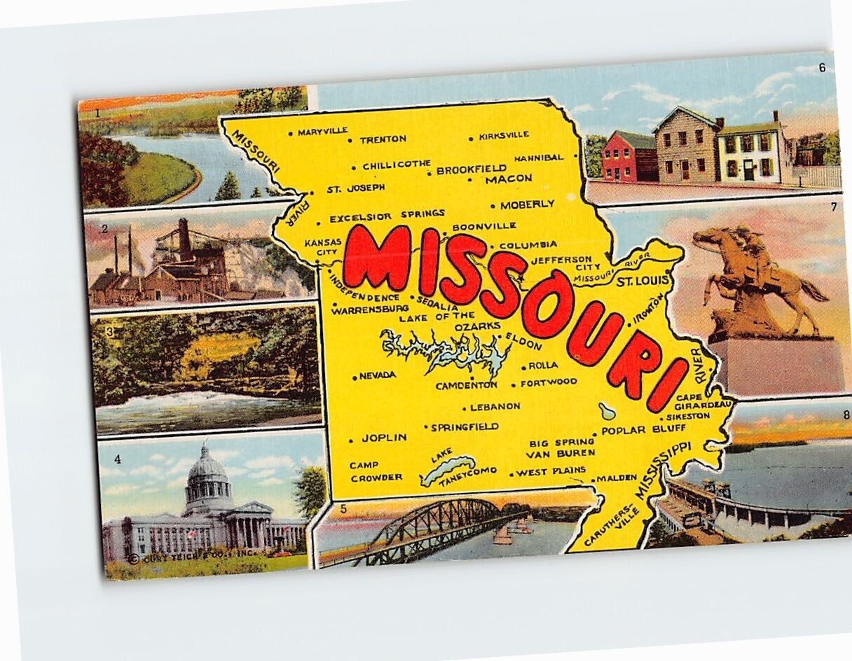 Postcard Famous Places in Missouri USA