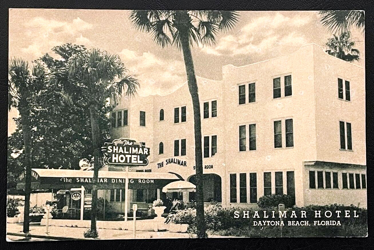 Daytona Beach Florida Shalimar Hotel UNUSED 1950's Picture Photo Postcard RPPC