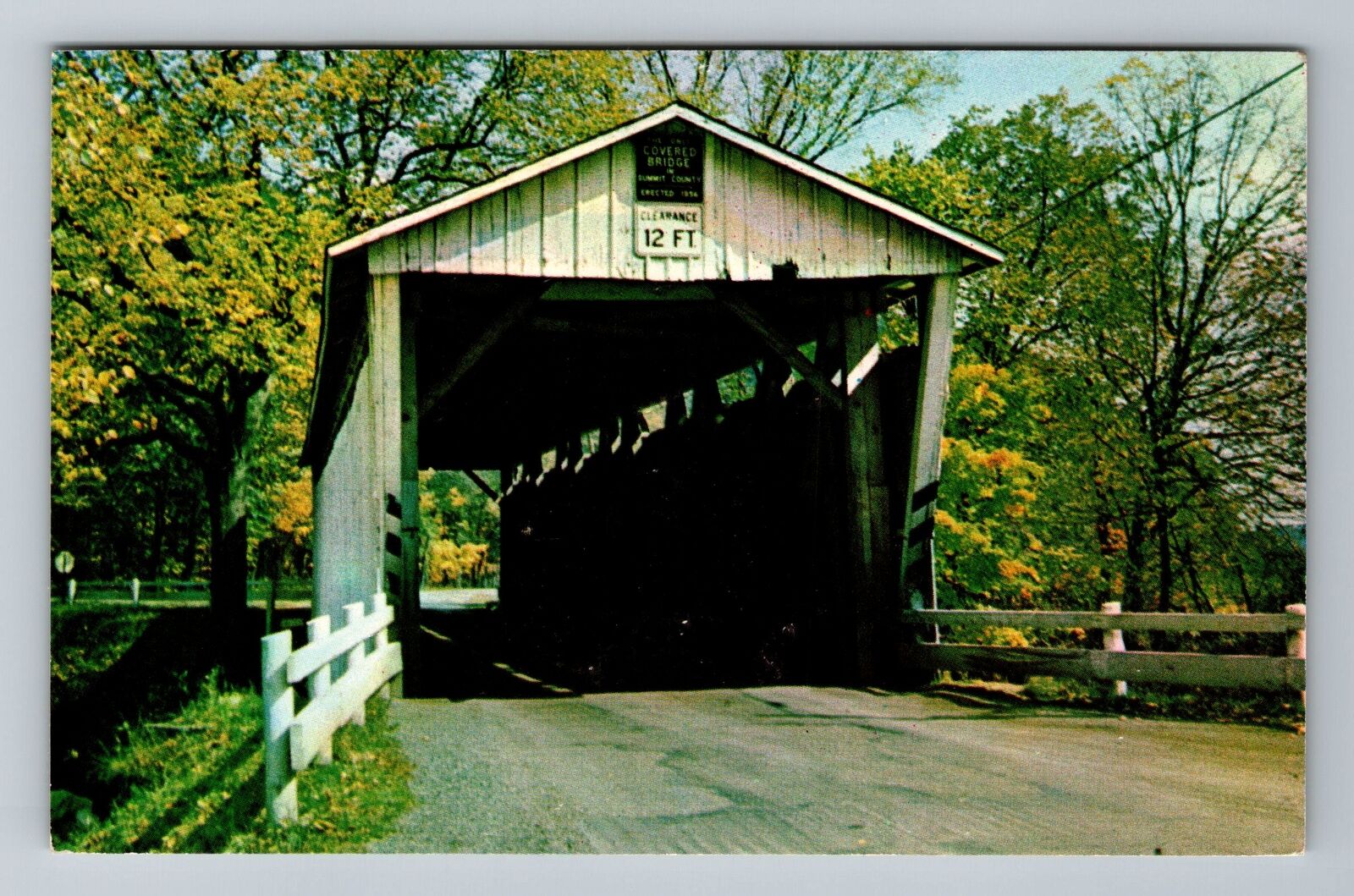 Summit Co OH-Ohio, Everett Road Covered Bridge, Vintage Postcard