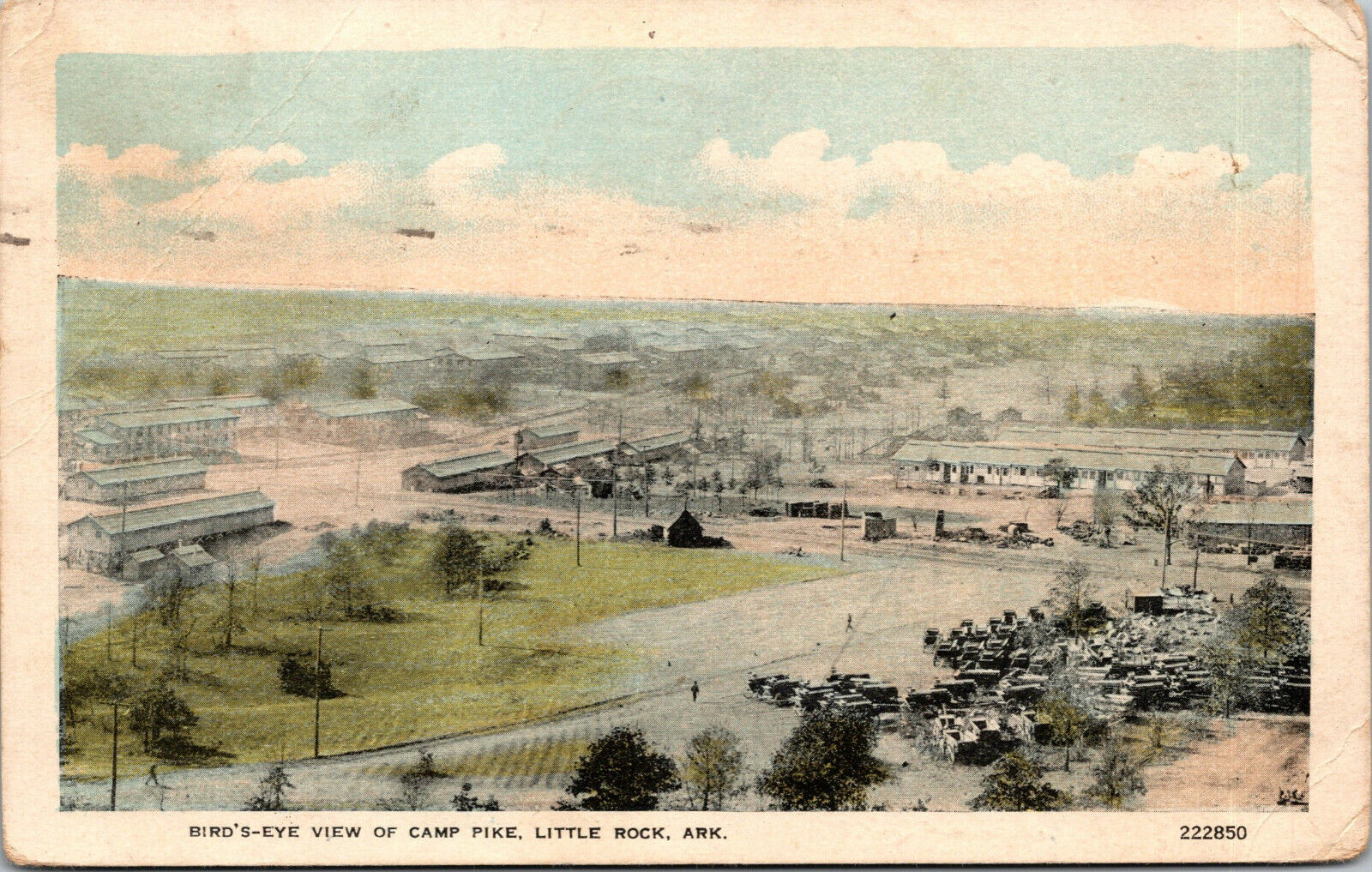 Vtg 1910\'s Camp Pike Birds Eye View Little Rock Arkansas AR Postcard